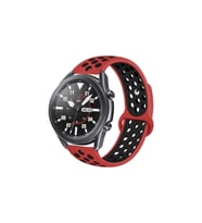 Huawei Gt2 46mm Silikon Delikli Spor Kordon (Kırmızı-Siyah)