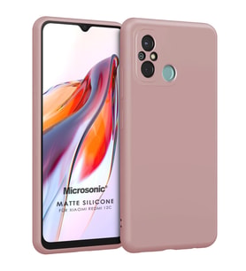 Microsonic Matte Silicone Xiaomi Redmi 12C Kılıf Siyah (Rose)