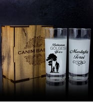 eJOYA Babalar Gününe Özel Kutusunda 2'li Rakı Bardağı Hediye Seti  107244 (Turkuaz)