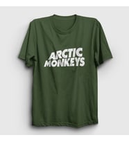 Presmono Unisex Sarı Logo Arctic Monkeys T-Shirt 14267tt (Haki)