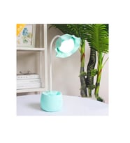 Livava Çiçek Led Masa Lambası, Usb Li, Beyaz, 30x11 (Mavi)