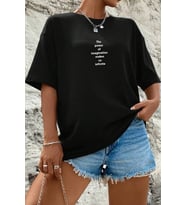 Unisex The Power Of Baskılı Tasarım Tshirt (Siyah)