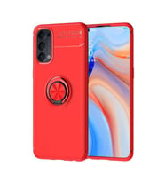 Oppo Reno 4 Kılıf Yüzüklü Magnetli Ravel Case (Kırmızı)