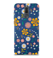 Huawei Mate 10 Lite Uyumlu Lansman Kılıf Çiçek Tasarımlı İçi Kadife  Kapak (Lacivert)