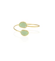 Kadir Jewellery 22 Ayar Altın Kaplama Zirkon Taşlı Ayarlanabilir Trend Bilezik (Açık Yeşil)