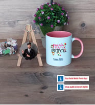 Felsefe Öğretmeni Kupa Bardak Beyaz ve Fotoğraflı Ahşap Anahtarlık Hediye (Model 6)
