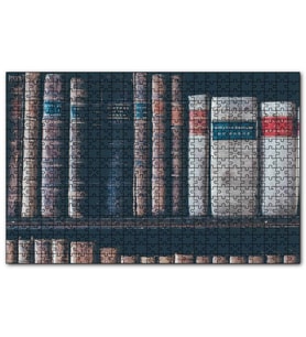 Cakapuzzle Kitaplıkta Deri Kaplı Kitap Görseli  Puzzle Yapboz MDF (Ahşap) (255 Parça)