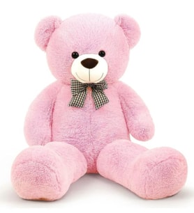 80 cm Papyonlu Peluş Ayıcık Hediyelik (Pembe)