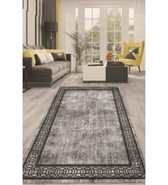 Dijital Kaymaz Taban Yıkanabilir Modern Renkli Salon Halısı Mutfak Halısı Yolluk ND-HT-238 (Gri)