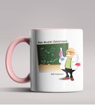 Kişiye Özel Fen Bilgisi Öğretmeni Tasarımlı Siyah Renk Kupa  (Pembe)