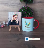 Okul Öncesi Öğretmeni Fotoğraflı Dekoratif Taş, Kupa Bardak Beyaz Hediye Öğretmenler Günü Hediyesi (Model 2)