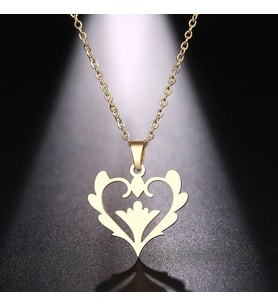 Kişiye Özel 925 Ayar Gümüş Tasarım Kalp Kolye (Gold)