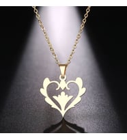 Kişiye Özel 925 Ayar Gümüş Tasarım Kalp Kolye (Gold)