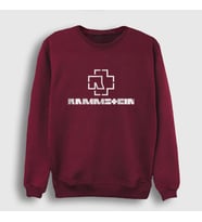 Presmono Unisex Beyaz Logo V2 Rammstein Sweatshirt 106011tt (Bordo)