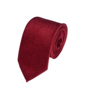 Cengiz İnler Kendinden Desenli Mendilli Mikrofiber Erkek Kravat (Kırmızı)
