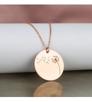 Kişiye Özel 925 Ayar Gümüş Karahindiba Kolye (Rose)