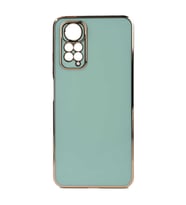 Xiaomi Redmi Note 11 Global Kılıf Bark Kenarları Altın Renk Kılıf (Açık Yeşil)