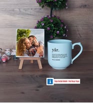 Sevgiliye Hediye Fotoğraflı Dekoratif Taş, Kupa Bardak Beyaz Hediye (Model 5)
