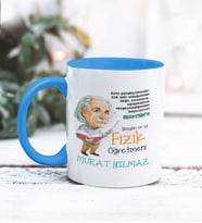 Fizik Öğretmeni Tasarımlı Kişiye Özel Kupa Bardak (Mavi)