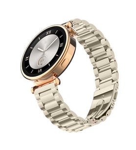 Sneezy Huawei Watch Gt4 41mm İle Uyumlu 18mm Ironweft Döküm Çelik Metal Kordon (Bej)