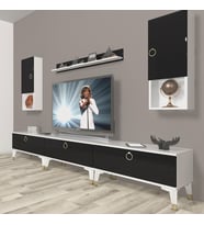 Decoraktiv Eko 270DA Mdf Gold Tv Ünitesi Tv Sehpası (Siyah - Beyaz)