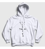Presmono Unisex Gri Cactus Jack Travis Scott Kapüşonlu Sweatshirt 51223tt (Beyaz)