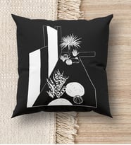 BK Gift Modern Art Tasarımlı Premium Kumaş Siyah Kırlent Yastık, Ev Hediyesi, Ev Dekorasyonu, Dekoratif Hediye (Model 4)