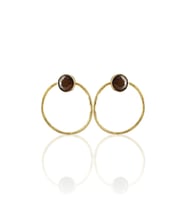 Kadir Jewellery 22 Ayar Altın Kaplama Kadın Halka Küpe -El İşçiliği Ve Hipoalerjenik Küpe (Kahverengi)