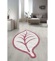 Dijital Baskılı Kaymaz Taban Yıkanabilir Lazer Kesim Salon Halısı Yolluk NLZR-SD-486 (Bordo)
