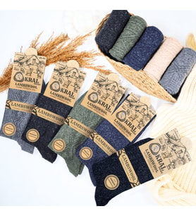 Kral Kışlık Yün Erkek Çorap Lambswool 5'li Paket (Model 5)