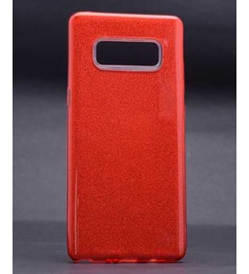 Galaxy Note 8 Kılıf Zore Shining Simli Silikon Kılıf (Kırmızı)