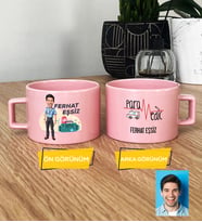 Kişiye Özel Karikatürlü Paramedik Hediye Pastel Fincan Erkek Paramediğe Tıp Bayramı Hediyesi (Pembe)