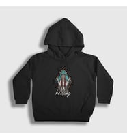 Presmono Unisex Çocuk Beyaz Nature Heilung Kapüşonlu Sweatshirt 408959tt (Siyah)