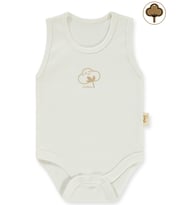 Civil Baby Organik Pamuklu 0-18 Ay Çıtçıtlı Badi - Mavi (Ekru)