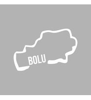 Bolu Harita Araba Sticker siyah 16x11 CM (Beyaz)