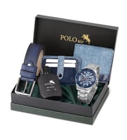Polo Air Hediyelik Kutusunda Erkek Set Kombin Kemer Cüzdan Kartlık Parfüm Kol Saati Set PL-0971E (Lacivert)