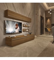 Decoraktiv Eko 5B Mdf Std Tv Ünitesi Tv Sehpası - Parlak Beyaz (PERA MODA)