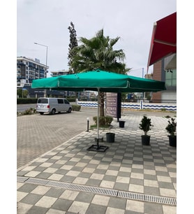 Havalandırmalı 4m2 Kamp Bahçe Plaj Teras Cafe Restorant Semşiye (Ayak Hariç ) (Yeşil)