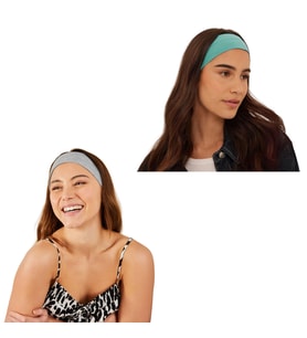 2' Li Spor Saç Bantları - Elastik Kaymaz İnce Saç Ter Kafa Bandı Bandana, Kadın & Erkek Koşu Fitness Yoga Pilates Makyaj Yüz Yıkama Atletik Egzersiz Saç Bandı (Açık Gri - Turkuaz)