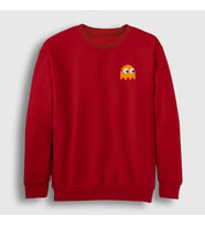 Presmono Unisex Bordo Clyde Pac Man Pacman Sweatshirt 310510tt (Kırmızı)