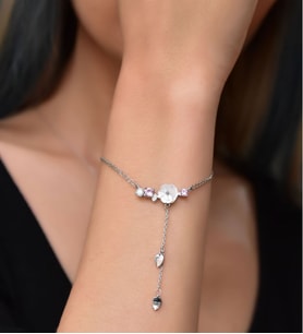 Papatya Silver 925 Ayar Gümüş Kardelen Çiçeği Bileklik (Gümüş)