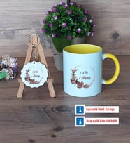 Doğum Günü Hediyesi İsme Özel Kupa Bardak Kırmızı ve Ahşap Anahtarlık Hediye (Model 6)