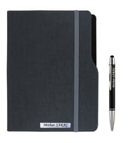 İSME ÖZEL TARİHSİZ L MODEL DEFTER - AJANDA   İSME ÖZEL KALEM HEDİYELİ (Füme)