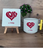 Love Sevgili Hediye Seti Kupa Bardak T Kulplu ve Dekoratif Taş Sevgiliye Sevgililer Günü Hediyesi (Model 5)