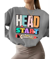 Bej Sweatshirt 3 iplik şardonlu kadın Okula dönüş i·lk okul günü öğretmeni Baskılı erkek unisex (Gri)