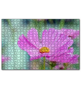Cakapuzzle Mor Kosmeya Çiçekler Görseli  Puzzle Yapboz MDF (Ahşap) (500 Parça)