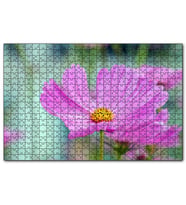Cakapuzzle Mor Kosmeya Çiçekler Görseli  Puzzle Yapboz MDF (Ahşap) (500 Parça)