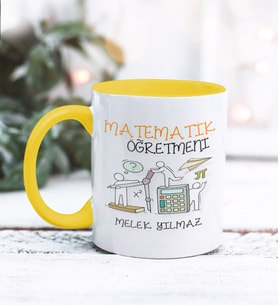 Matematik Öğretmeni Tasarımlı Kişiye Özel Kupa Bardak (Sarı)