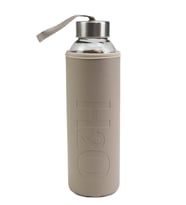 500ml Deri Kılıflı Cam Matara (Bej)