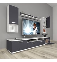 Decoraktiv Eko 5200DA Mdf Tv Ünitesi Tv Sehpası (Beyaz - Antrasit)
